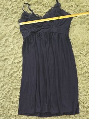 Black Lace-Trim Slip Dress - Unbranded